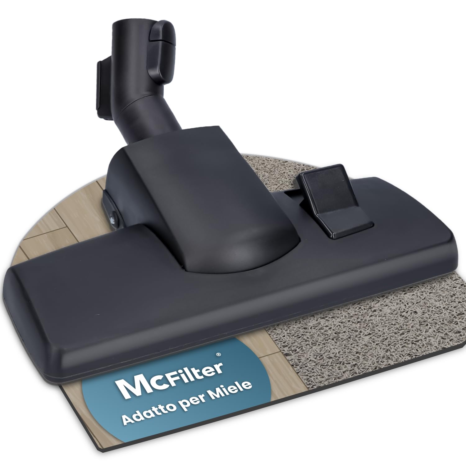 McFilter I Bocchetta combinata per pavimenti adatta per aspirapolvere Miele serie C1, C2, C3, S8000, S2, S3, S4, S5, S6, completo, compatto, classico, 35 mm, commutabile e funzione di parcheggio
