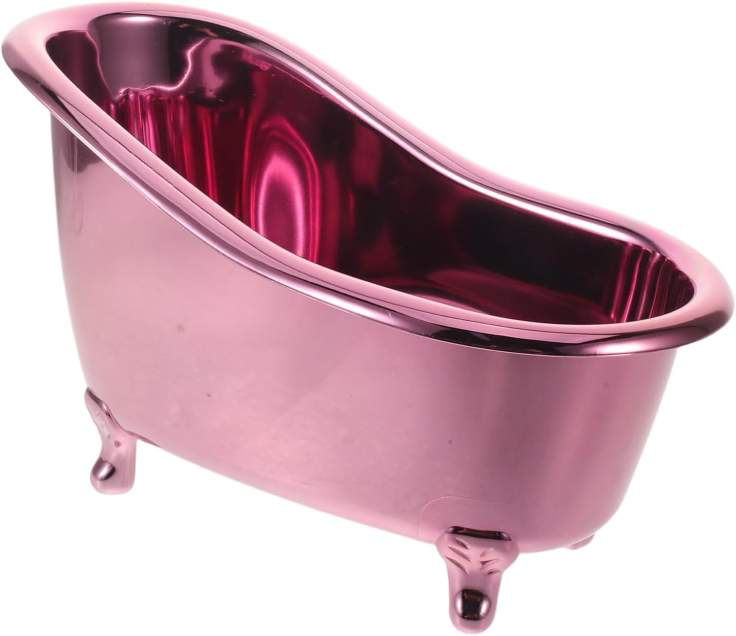 ibasenice Mini Bathtub Cosmetic Makeup Organizer Box with Space Saving Design and Sturdy Plastic Material, Vanity Countertop Storage Container for Bathroom and Home