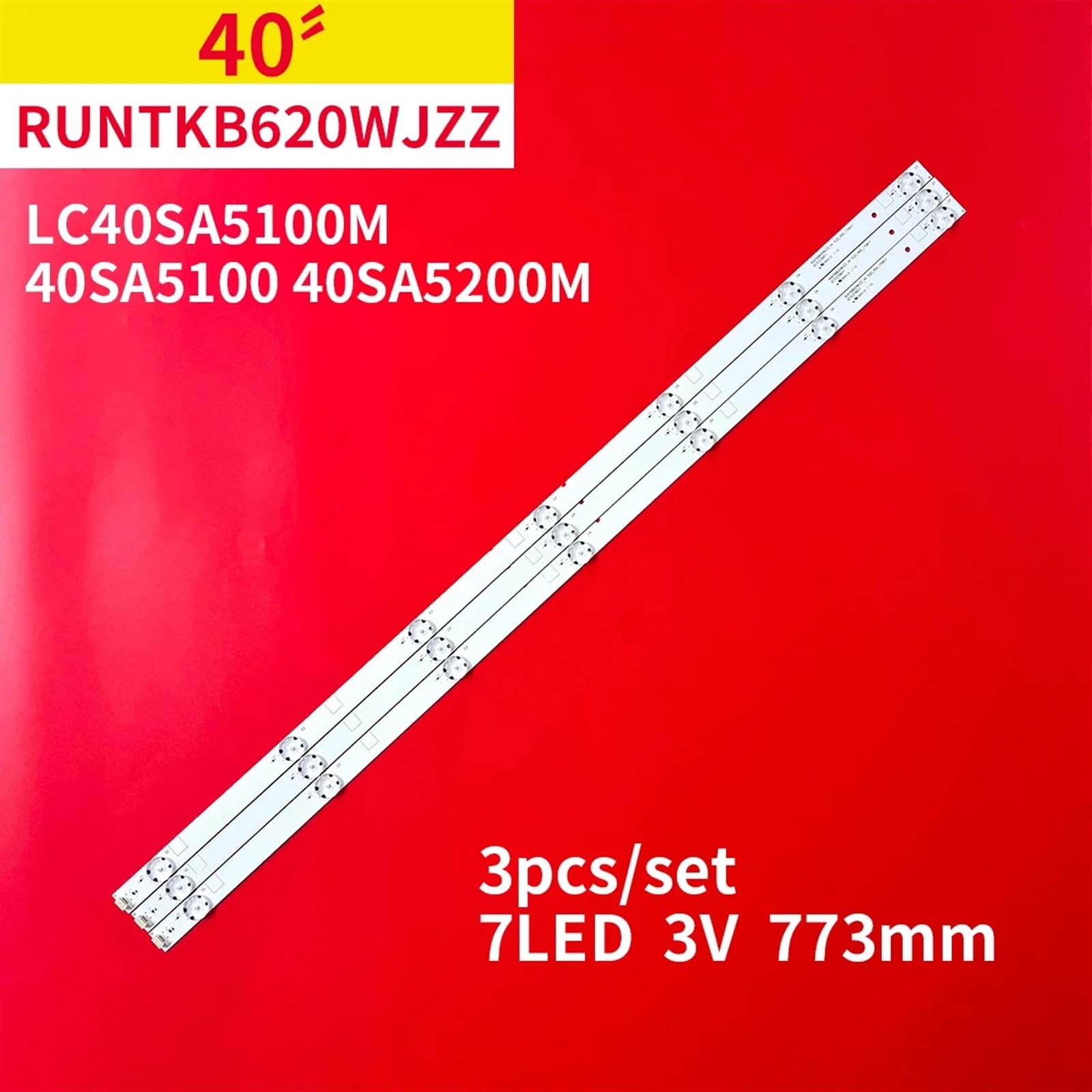 Striscia di retroilluminazione a LED Compatibile for TV Sharp da 40" RUNTKB620WJZZ_40 7LED LC40SA5100M 40SA5100 40SA5200M 772mm