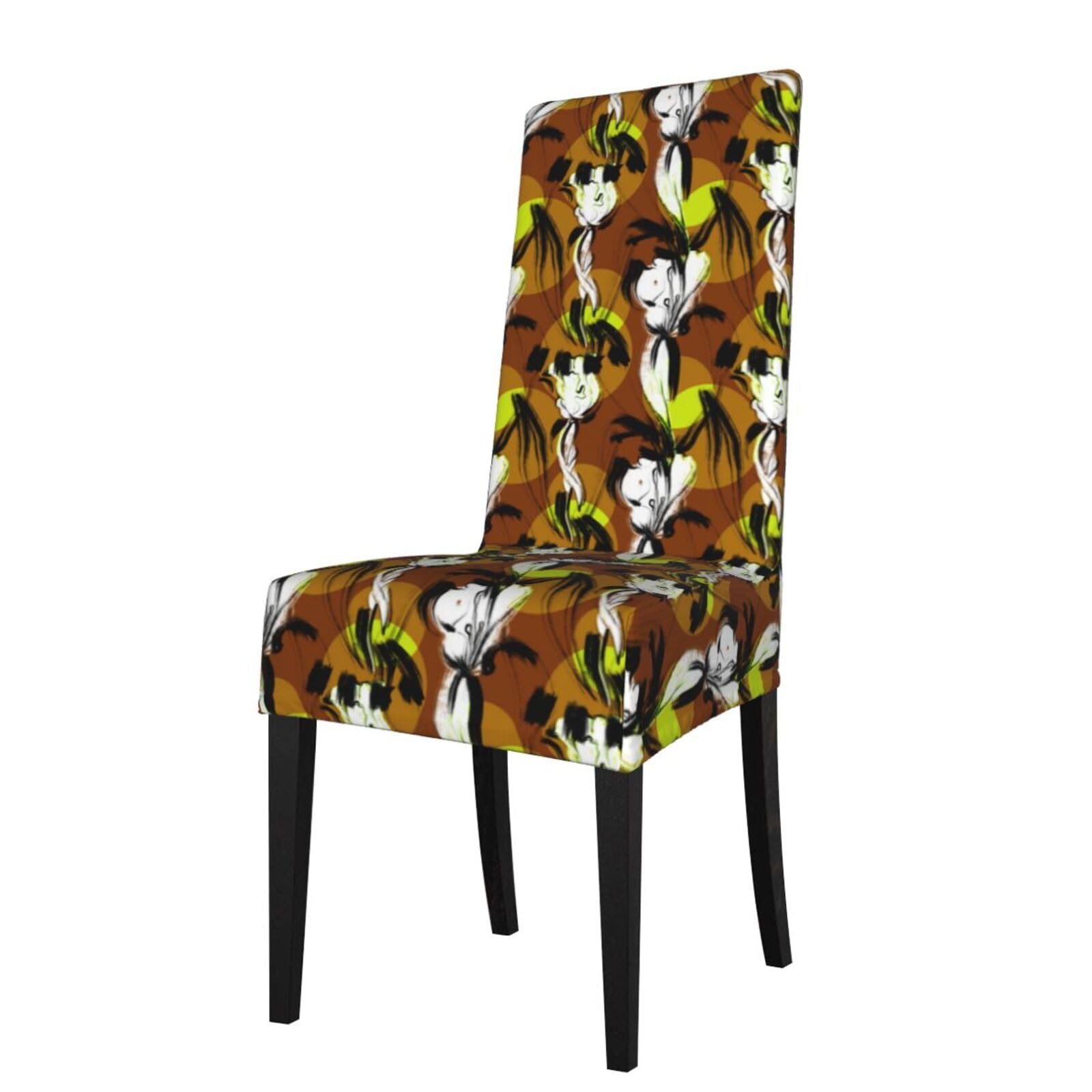 LKYMOH Abstract Floral Print, Chair Covers Stretch Chair Slipcovers for Dining Room, for Party Pet Protection Universal Fit Soft Polyester