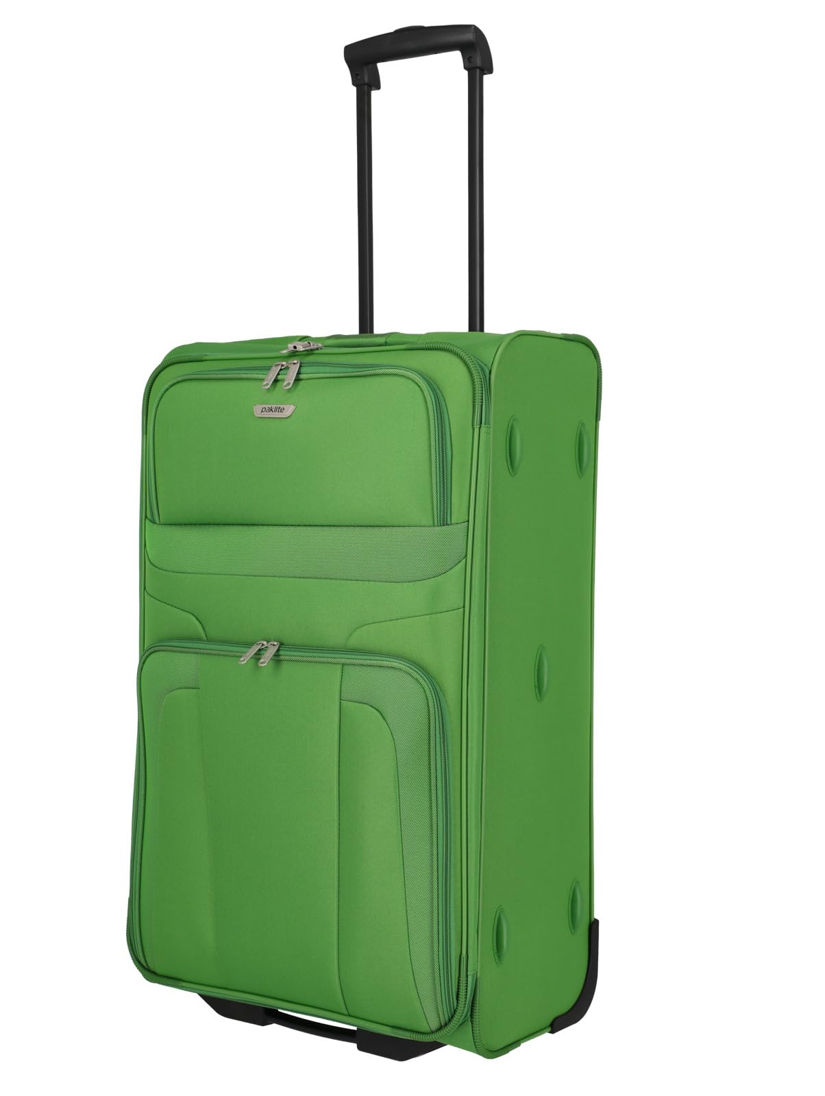 paklite Orlando walizka podróżna na 2 kółkach, średniej wielkości, klasyczna miękka walizka na kółkach o ponadczasowym wzornictwie, zielony, Trolley L (73 cm), Miękki wózek na kółkach z 2 kółkami