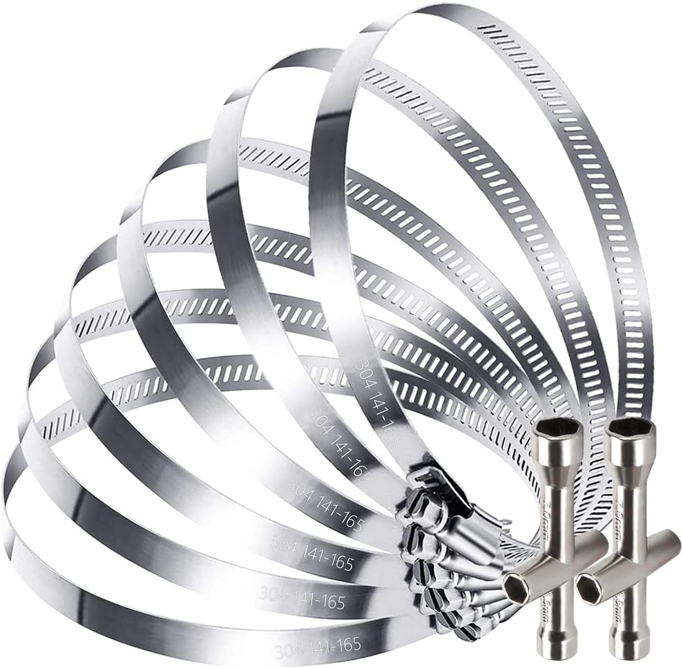 12 Schlauchschellen Aus Edelstahl – Verstellbar 8-12 Mm, Mit Schneckenantrieb, Für Schläuche & Rohre