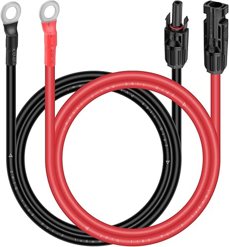 iGreely Cable de calibre 10, cable solar a junta tórica, kit de adaptador de panel solar, conector de cable para controlador de carga solar,