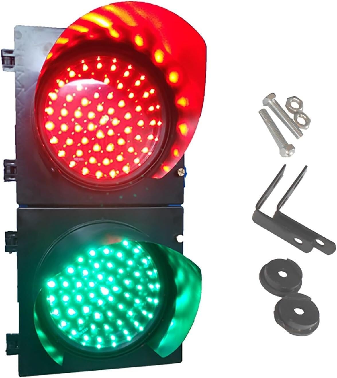 200mm czerwony/zielony sygnalizator świetlny LED Stop And Go obudowa PC IP65 przemysłowe światło drogowe LED Stop soczewka pajęczyna światło ostrzegawcze cykl włączania(220v)