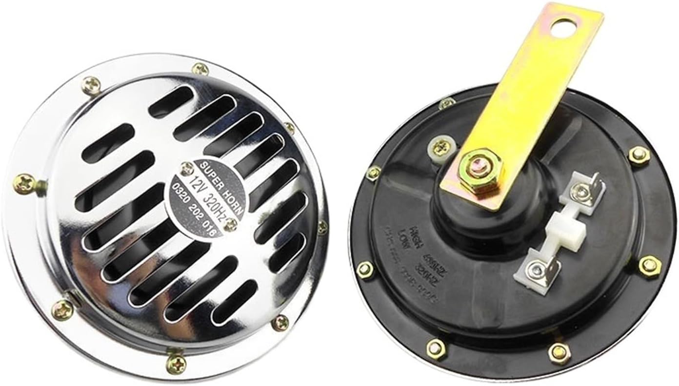 New 12V24V Super Loud Waterproof Sand-proof Round Basin Type Electric Horn For Car Truck Excavator(12V)