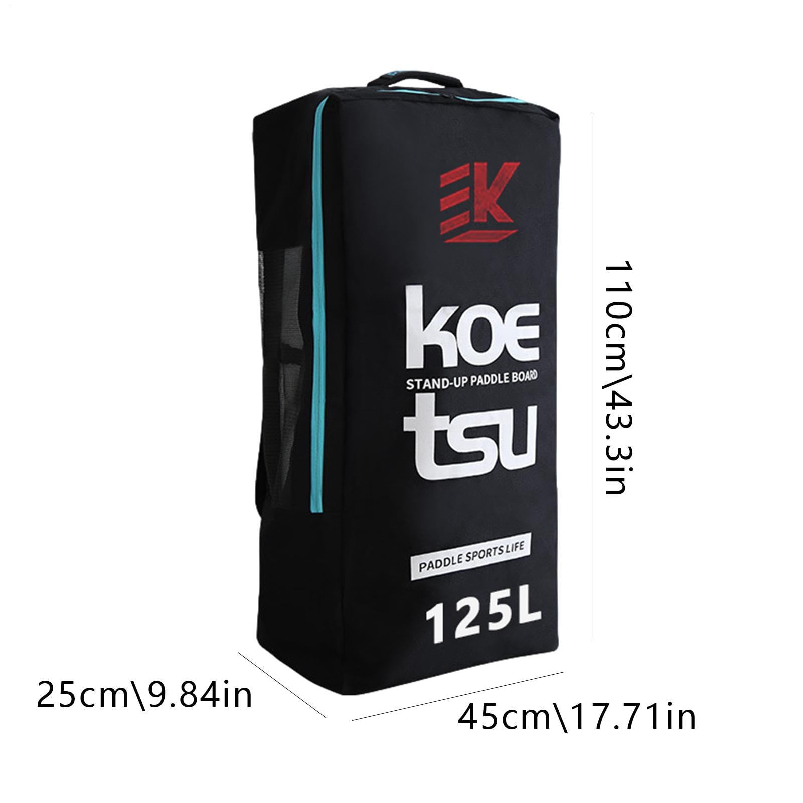 Borsa Gonfiabile per Paddle Board - Zaino Impermeabile da 125 Litri per Kayak, Rafting, Canottaggio - Zaino da Viaggio con Copertura Imbottita in Schiuma per Stand up Paddle Gonfiabile