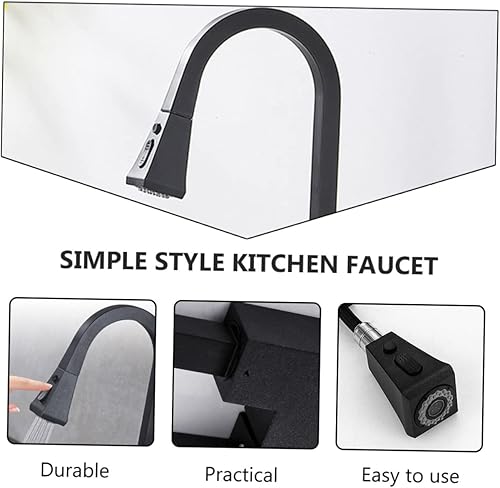 Miniatura 3 de OSALADI Grifo extraíble para aspersor, grifo caliente y frío, un solo grifo, rociador elástico, cuadrado, telescópico, grifo para fregadero de