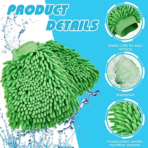 Toulite TOULITE-40954095 16 Pcs Car Wash Mitt Chenille Microfiber Wash Mitt Double Sided Car Wash Glove Cleaning Drying Mitts thumb #1