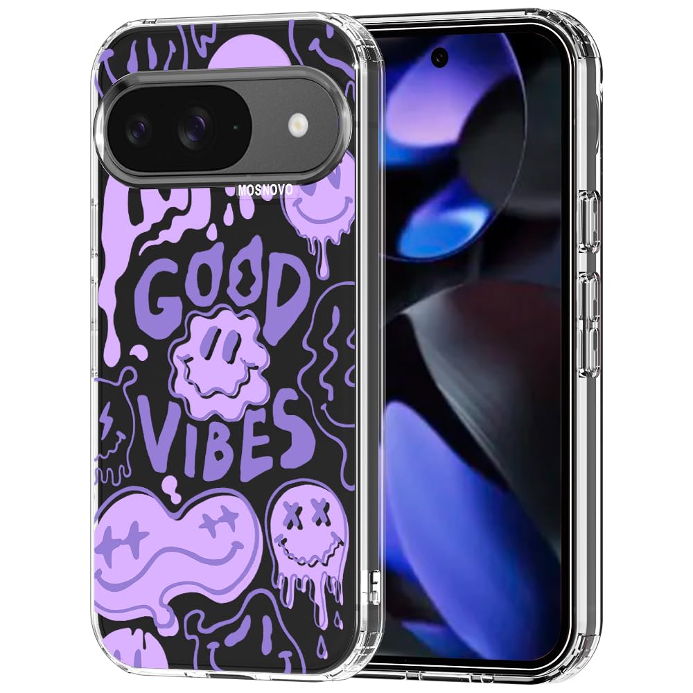 MOSNOVO Case for Google Pixel 9 & Pixel 9 Pro, [Buffertech 6.6ft Military-Grade Drop Protection] [Anti Peel Off Tech] Clear TPU Bumper Phone Case Cover Design - Great Wave — view 141