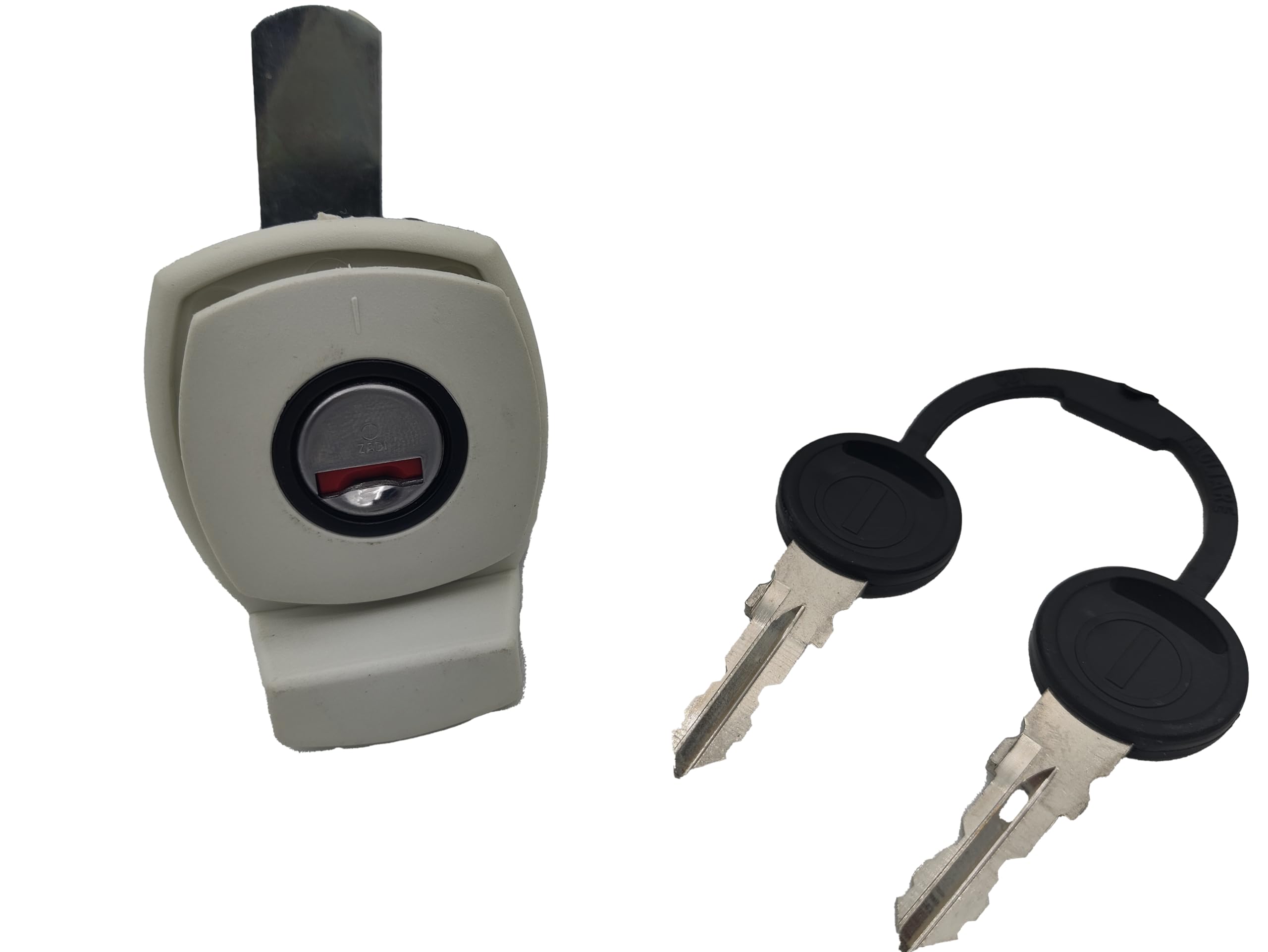 CR-MOESANCO® Juego de Cerradura de Baúl de Servicio, Caja de Gas para Caravana o Autocaravana, Color Blanco, 45 x 45 mm y Tirador