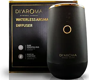 Waterless Essential Oil Diffuser – Portable Nebulizing Aroma Oil Diffuser for Car, Home & Office, USB Rechargeable, Silent Operation, No Water Needed