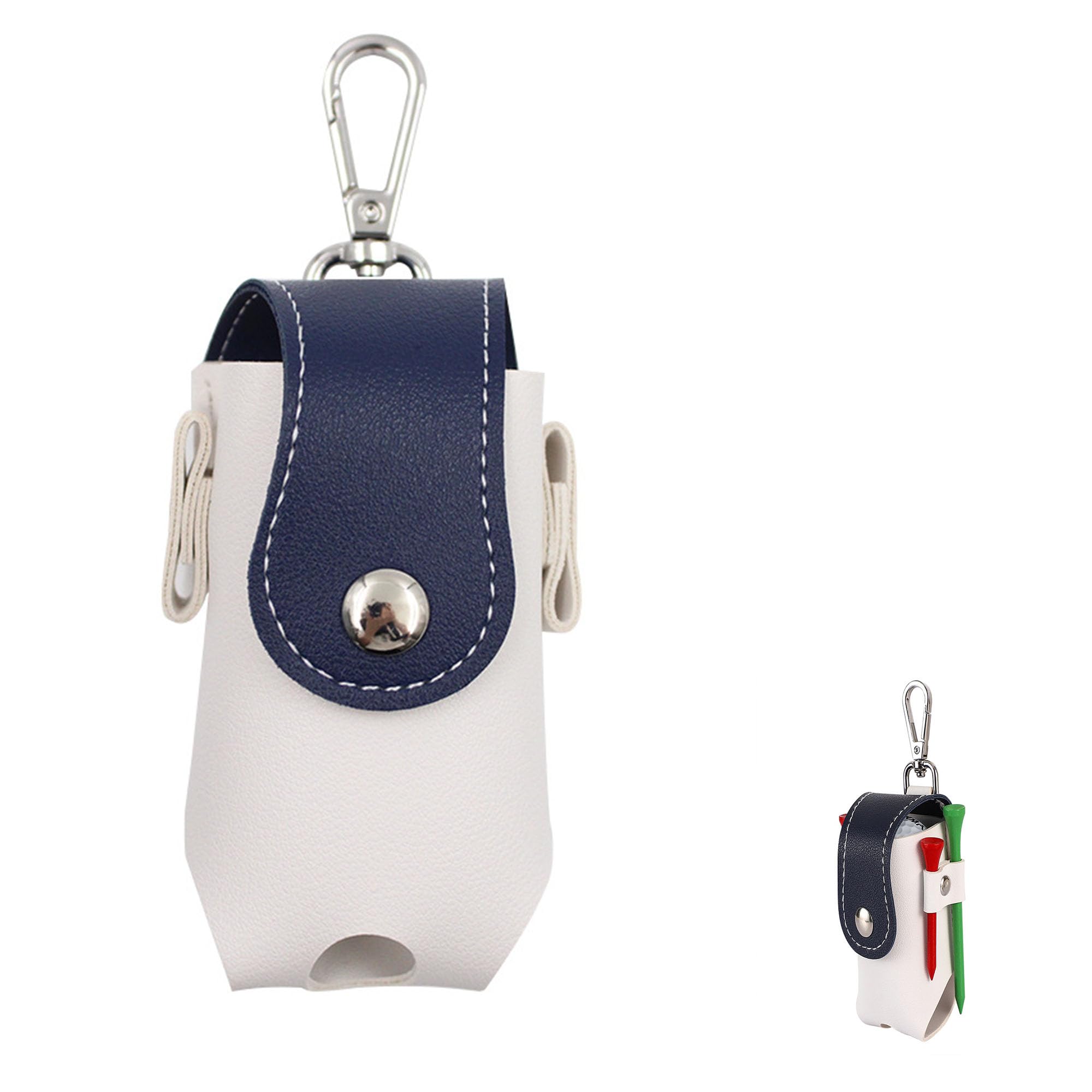 Marsupio in pelle per palline da golf, mini borsa protettiva per palloni da golf, borsa da golf con clip sospesa, per allenamento di golf, tempo libero