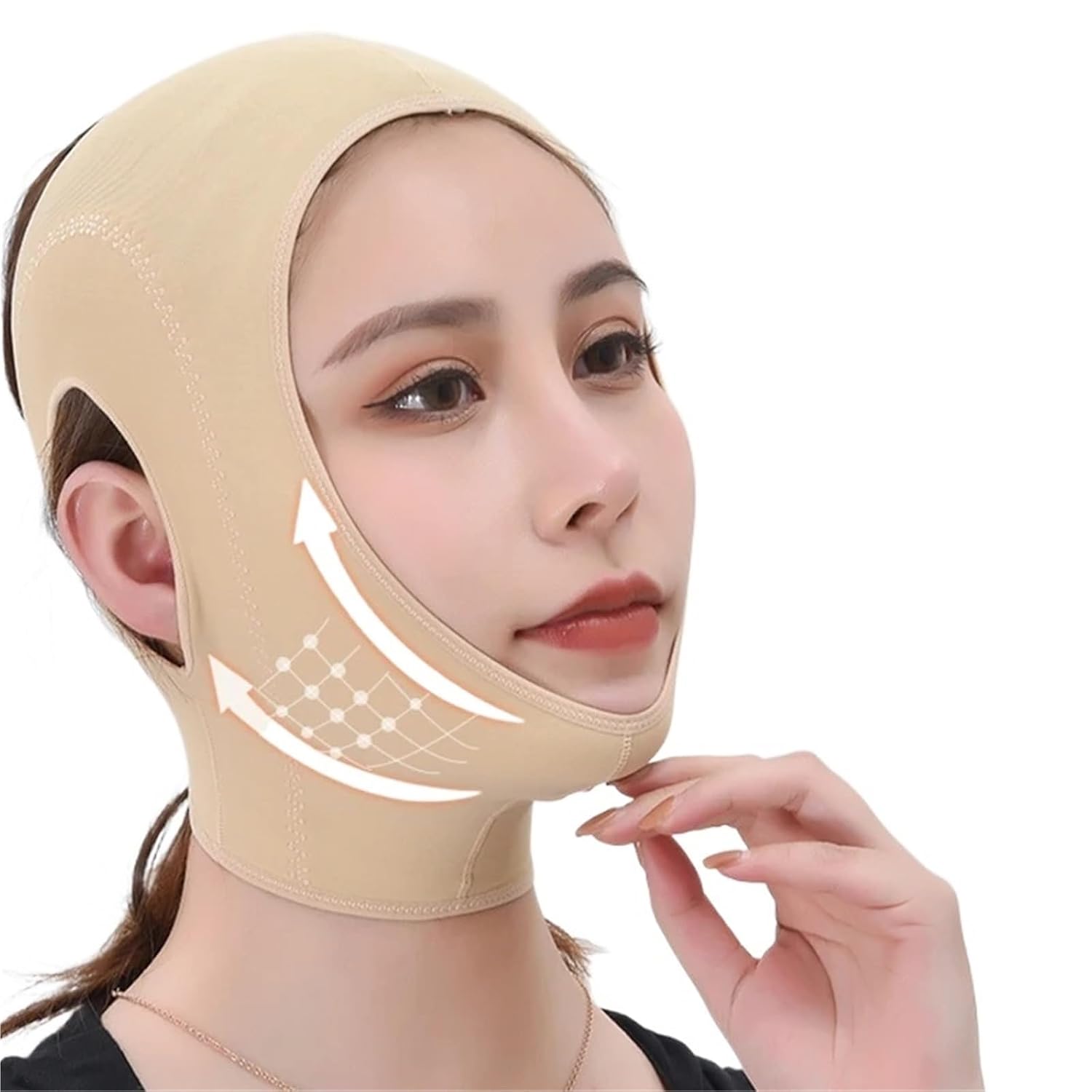 Face Toning Belt Portable Elasticity Face Slimming Bandage Side Leakage Ear 3D Double Lift Breathable Facial Belt