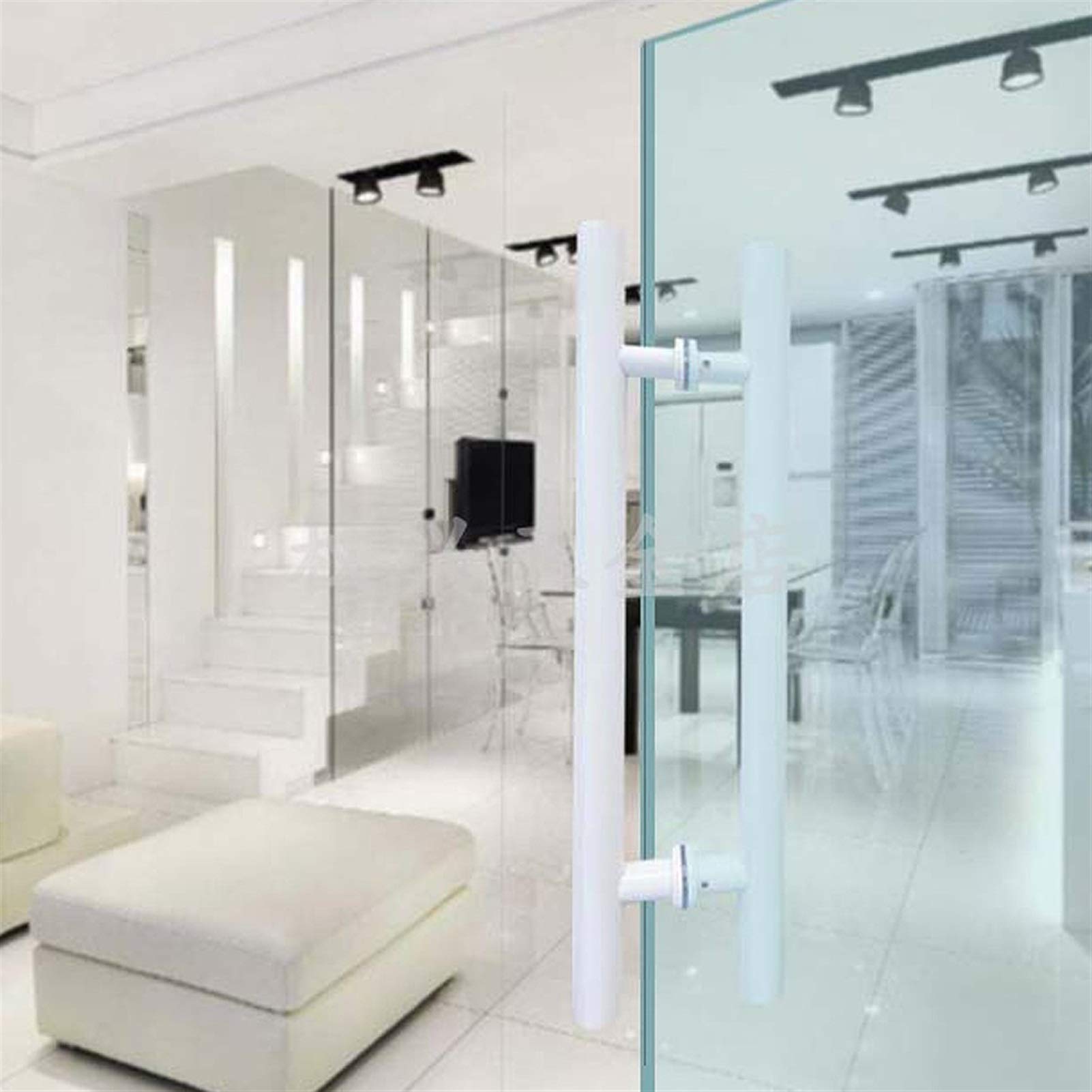 Poignées de porte blanches double face en acier inoxydable CHEWYNP pour verre et bois