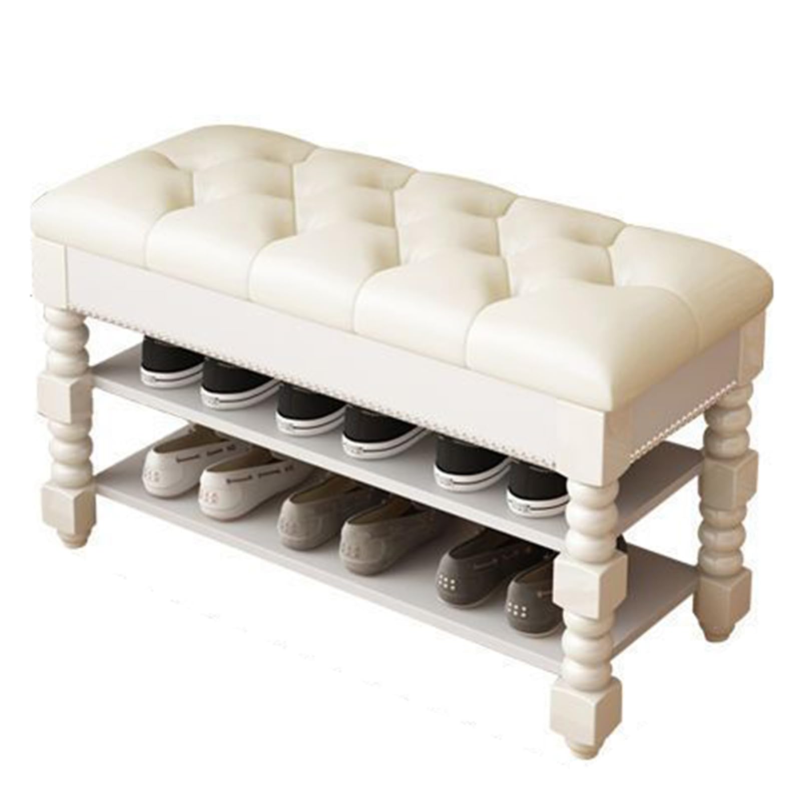 Banc à chaussures avec coussin confortable pour optimiser l'entrée