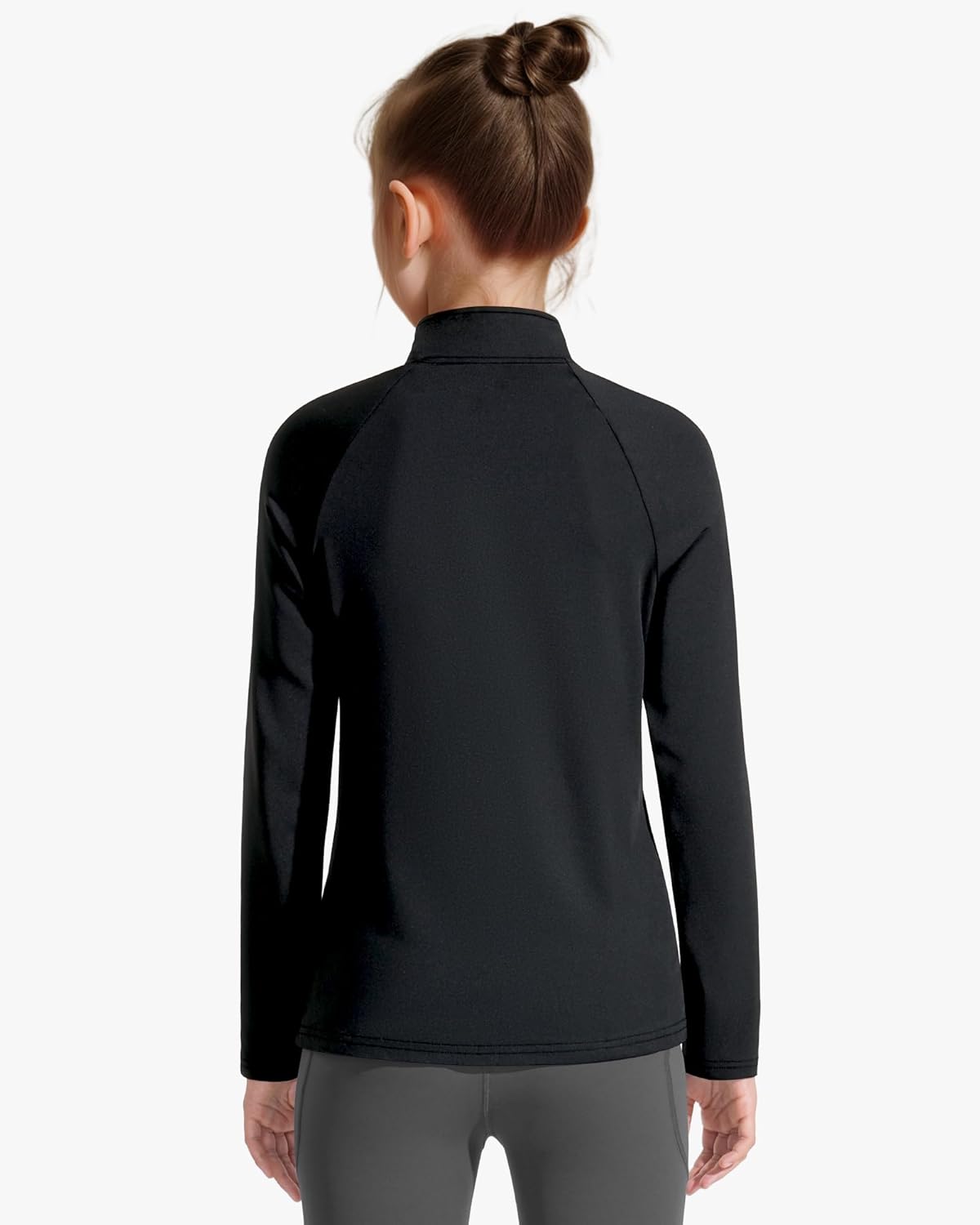 Girls Long Sleeve Shirts Quick Dry Athletic Tops Quarter Zip Pullover Kids Teens Sportswear for Golf Yoga Tennis 5-14 Years - Image 3
