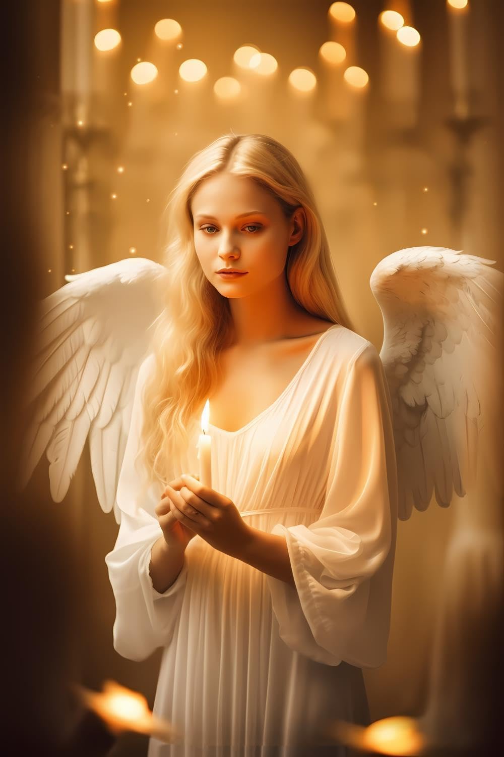 NSUAJOF 5D Woman with White Wings Diamond Painting Set for Adults Digital Painting Angel Diamond Art for Crafts Lovers for Room Decoration 20x30 inch