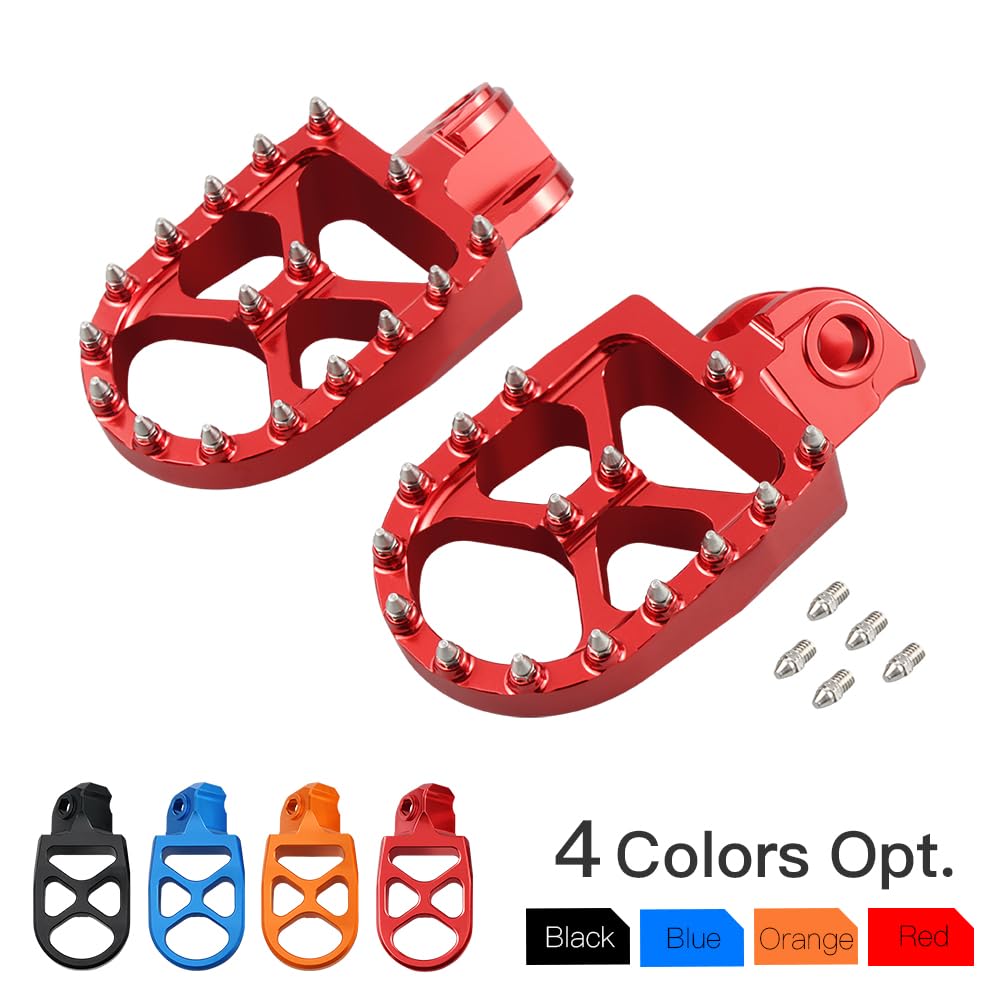 NICECNC Rojo Estriberas Anchas Forjadas Compatible with 690ENDURO R,Compatible with Beta RR 4T 350 390 400 430 450 480 498 520 525,RR 2T 125,RR 2T 250-300,X Trainer 250/300,See Fitment