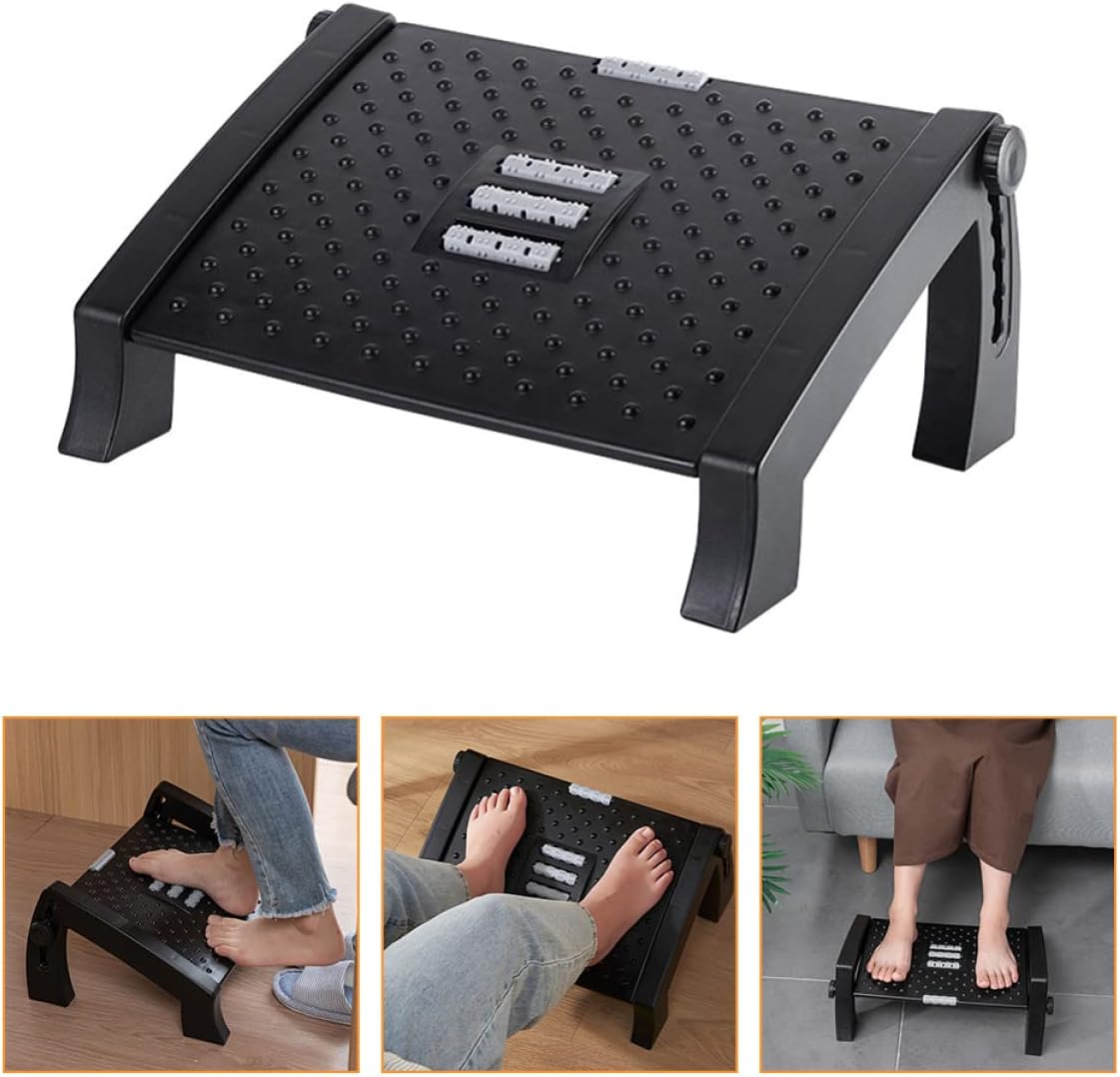 1pc Adjustable Ergonomic Office Desk Footrest Compact Pressure Relief Foot Stool for Comfortable Leg Support Promotes Optimal Sitting Posture for Home and Office Use