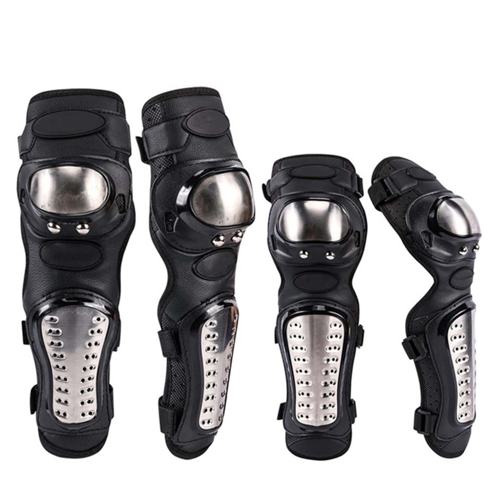 4Pc Motorrad Lange Knieschützer Ellenbogenschutz Motorrad Racing Outdoor SportsThick Edelstahl Schutzausrüstung Set