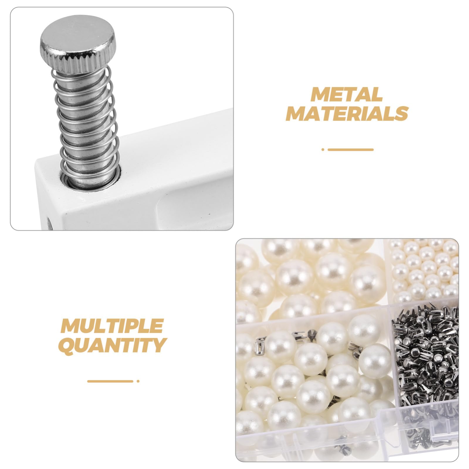 HOMSFOU Kit de Máquina para Colocar Perlas, Prensa Manual para Remachar Cuentas, Compacto y Portátil de Metal y Plástico para Joyería