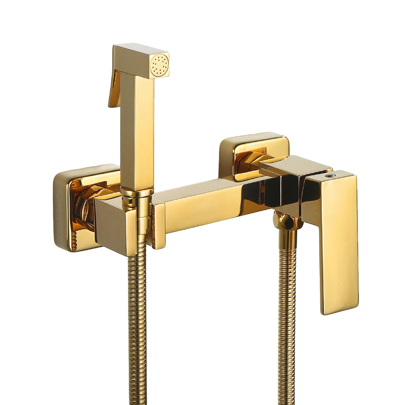 Pulverizador de Bidé para Inodoro Kit Ducha Higienica Grifo Bidet para Wc Agua Fría Y Caliente,Dorado