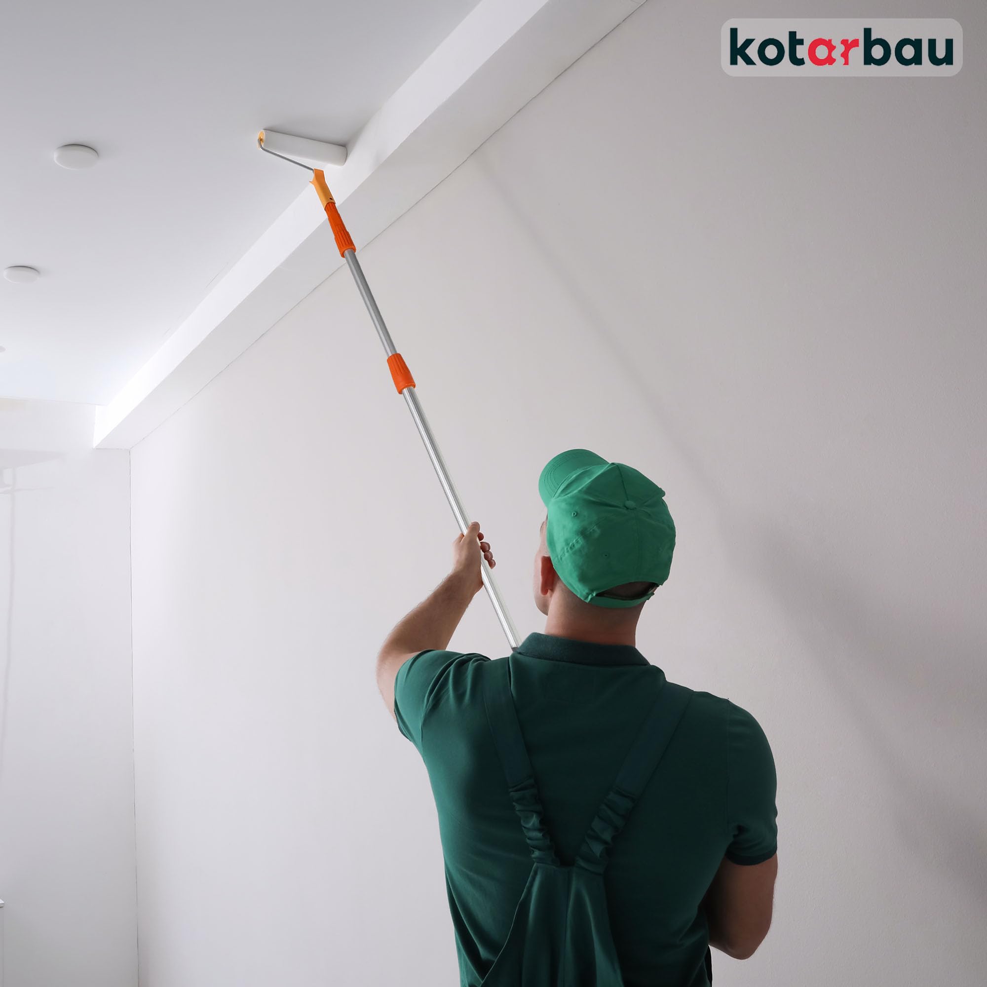 KOTARBAU® Tige Télescopique en métal Aluminium pour Rouleaux de Peinture 100-200 cm | Perche Peinture | Perche Rouleau Peinture | Perche Telescopique Peinture | Manche Telescopique Peinture