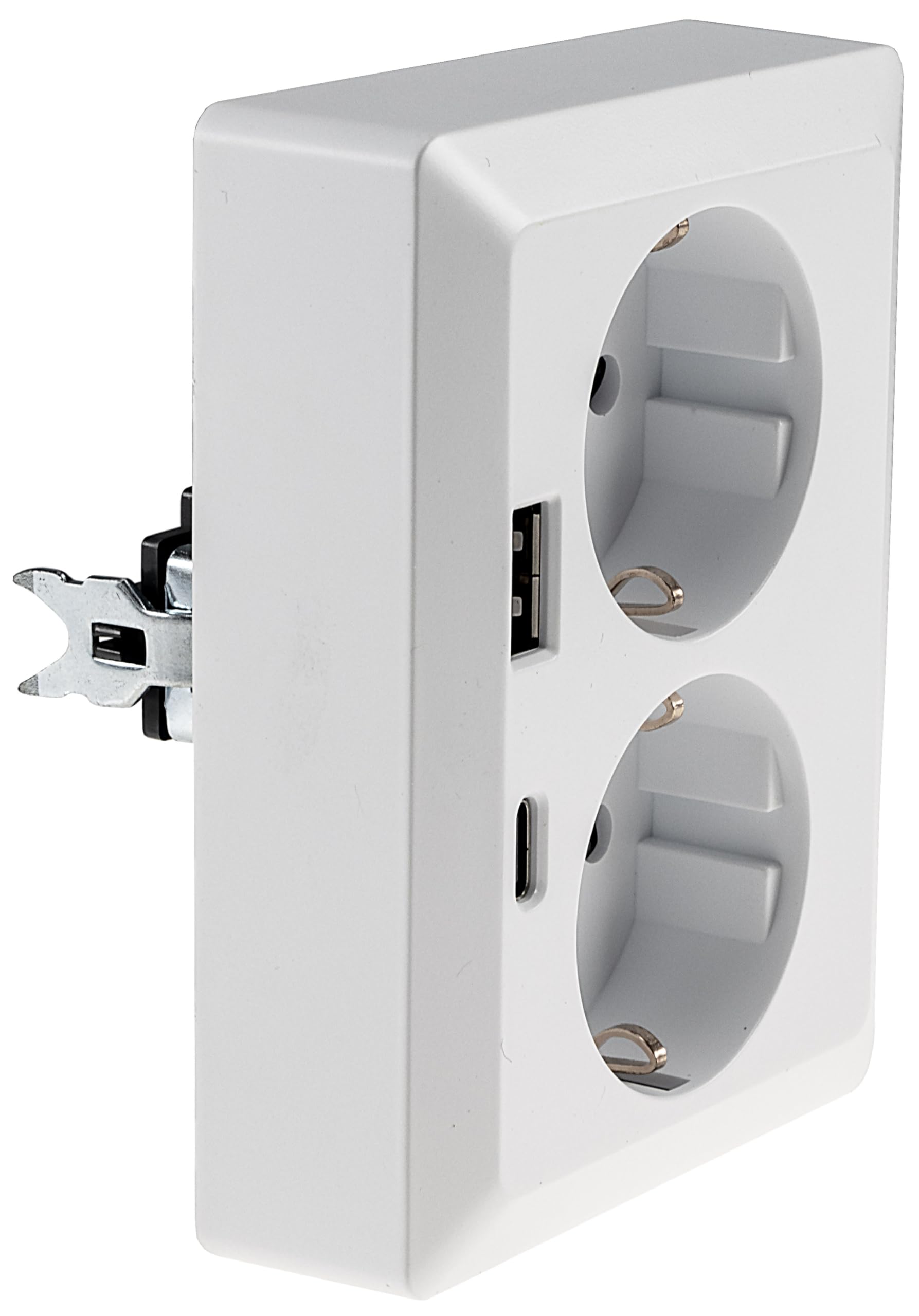Prise Murale BSEED Avec USB-C Et USB-A - Verre Trempé Blanc 16A 240V - Pour Maison/Bureau