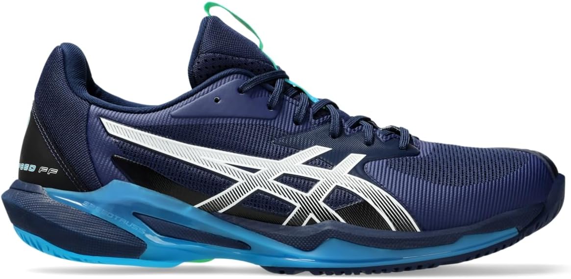 ASICS Men's Solution Speed FlyteFoam 3 Tennis Shoes, 11.5, Blue Expanse/White