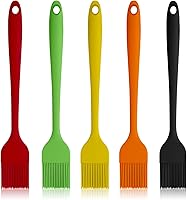 Craebuer Silicone Basting Brushes 5 Pack - Heat Resistant 446°F Food-Grade for BBQ Grilling Baking Kitchen Cooking
