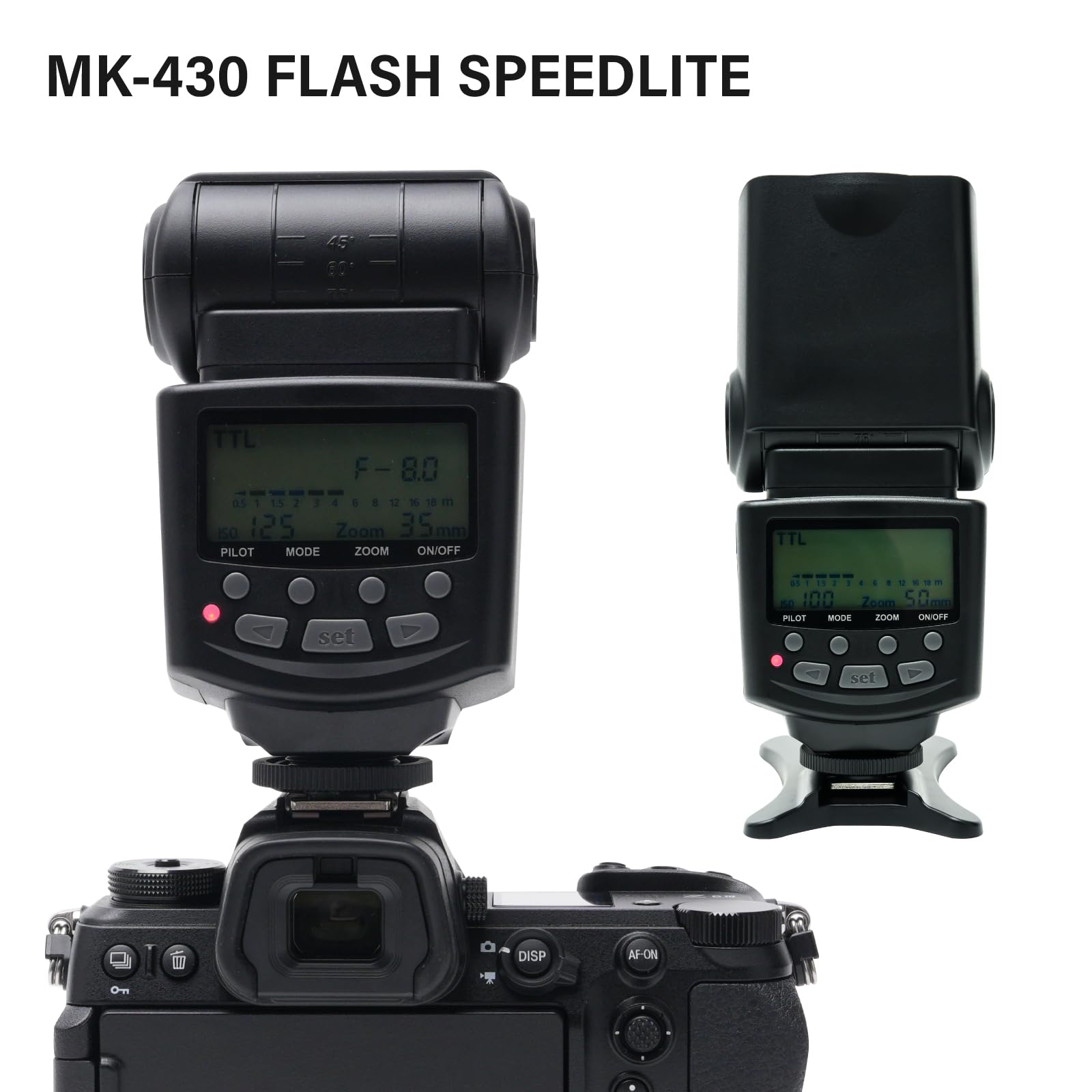 Meike 430N TTL Speedlite LCD Display Shoe Mount Flash compatibile con Nikon D3400 D3300 D3200 D5600 D850 D750 D7200 D5300 D5500 D500 D7100 D3100 ecc