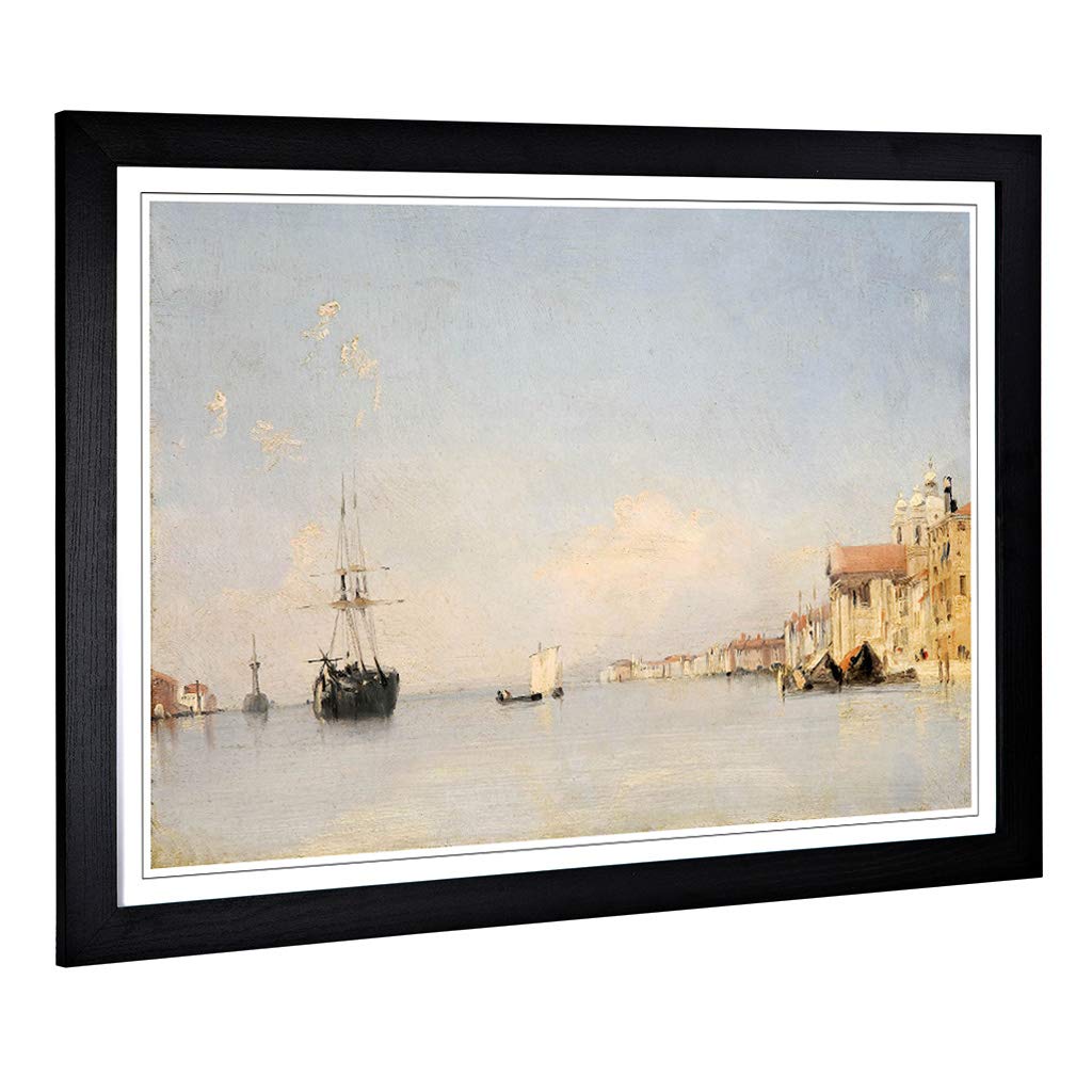 Big Box Art Framed Print of Richard Bonington The Giudecca in Venice Design | Wall Art Picture | Home Decor for Kitchen, Living Room, Bedroom, Hallway, Black, A2 / 24.5x18 Inch / 62x45cm