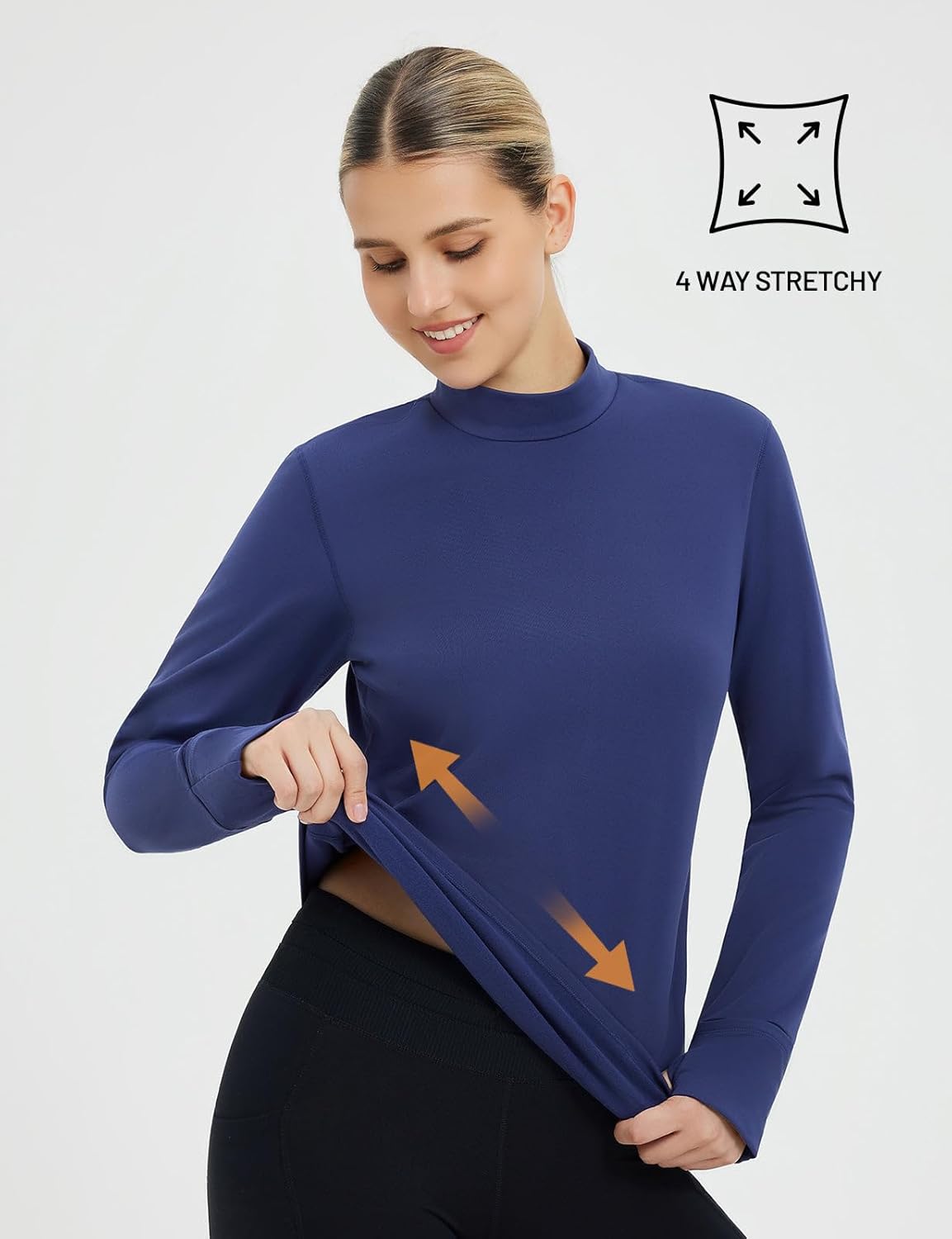 baleaf Thermal Shirts for Women Long Sleeve Turtleneck Tops Fleece Lined Base Layer with Thumb Hole Cold Weather Winter Gear - Image 7