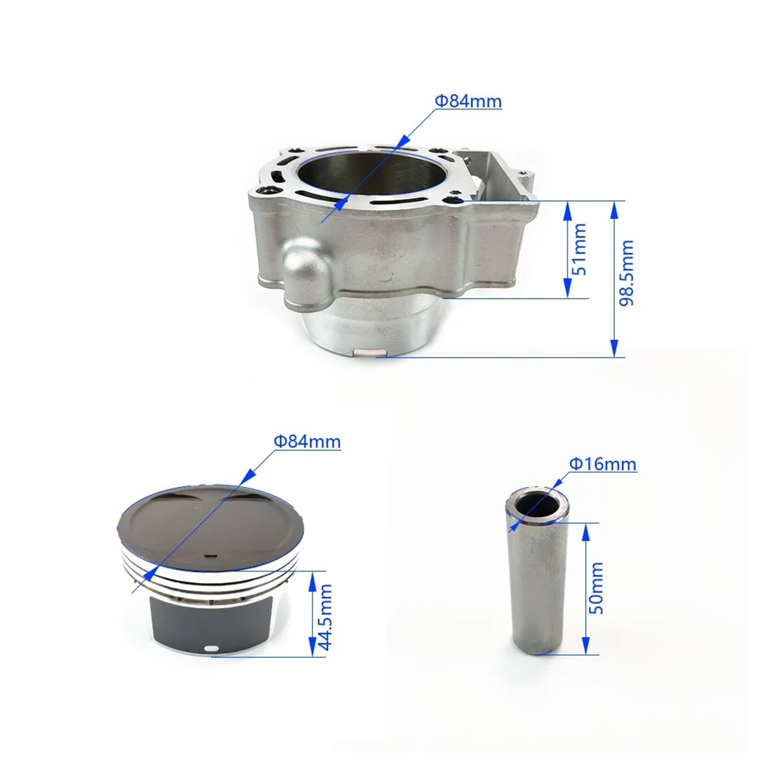 Pieza DE Recambio Kit de Junta de Anillo de pistón de Cilindro de Gran diámetro de 84mm, Kit de Cilindro de Motor de Motocicleta Fit For actualización de actualización NC250, 300CC KAYO
