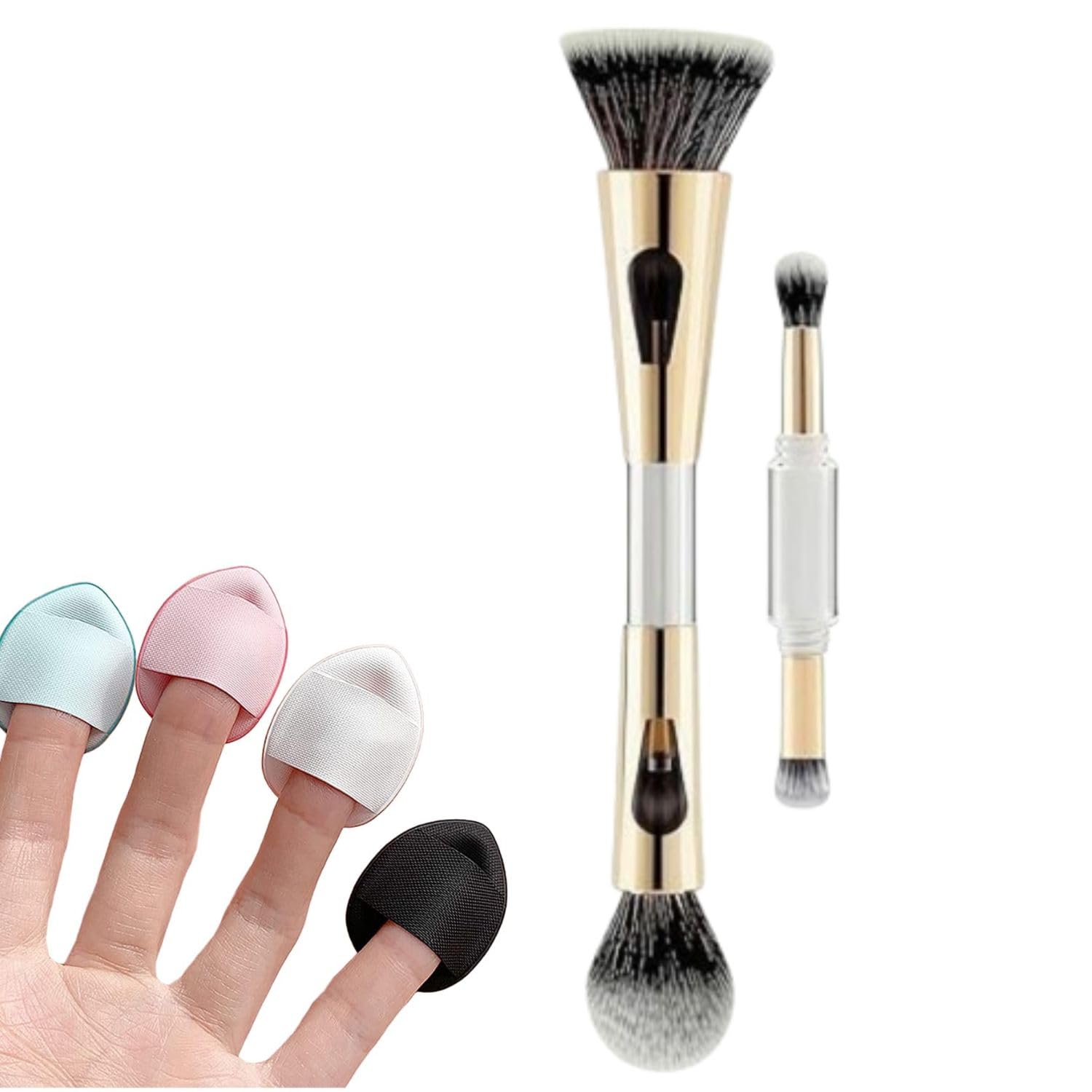 4 in 1 Multi Functional Makeup Brush with Dual End Design for Face and Eye Application