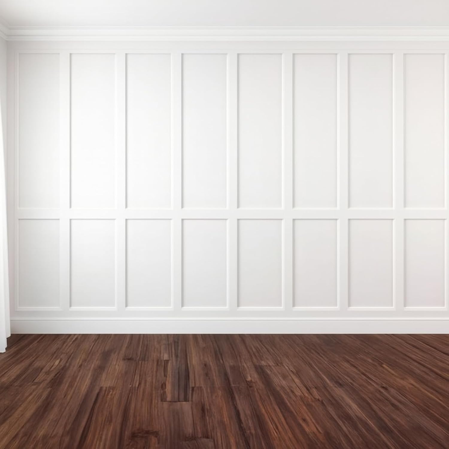 Weysat 1 Set 118.11 x 96.06 Inch Mdf Board and Wall Panel Kit Premade Wainscoting Panels Decorative Wall Molding Trim Slats Paintable Accent Kit for DIY Home Bedroom Living Room Decor