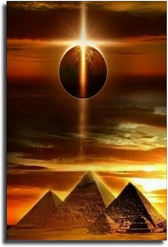 XLPOP Pósteres decorativos Dark S de pirámides egipcias y camellos, arte de pared, lienzo decorativo para dormitorio, decoración del hogar, obras de