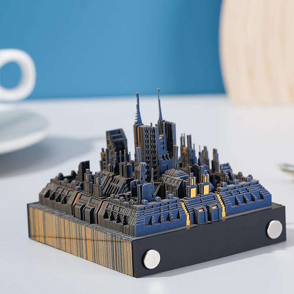3D Memo Pad Afscheurbaar Ruimte Stad Model Kladblok Bureau 3D Art Sticky Notes DIY Creatief Papier Carving Post Notes Papieren sculptuur voor thuiskantoor