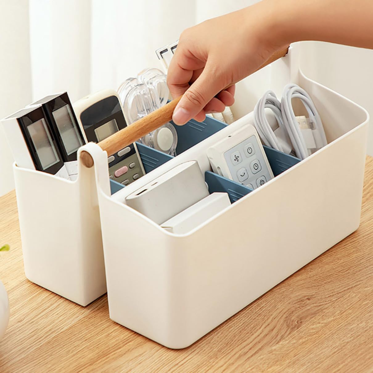 Amazon.co.jp: MJKQ9 多機能 プラスチック 卓上収納 ブルー 収納
