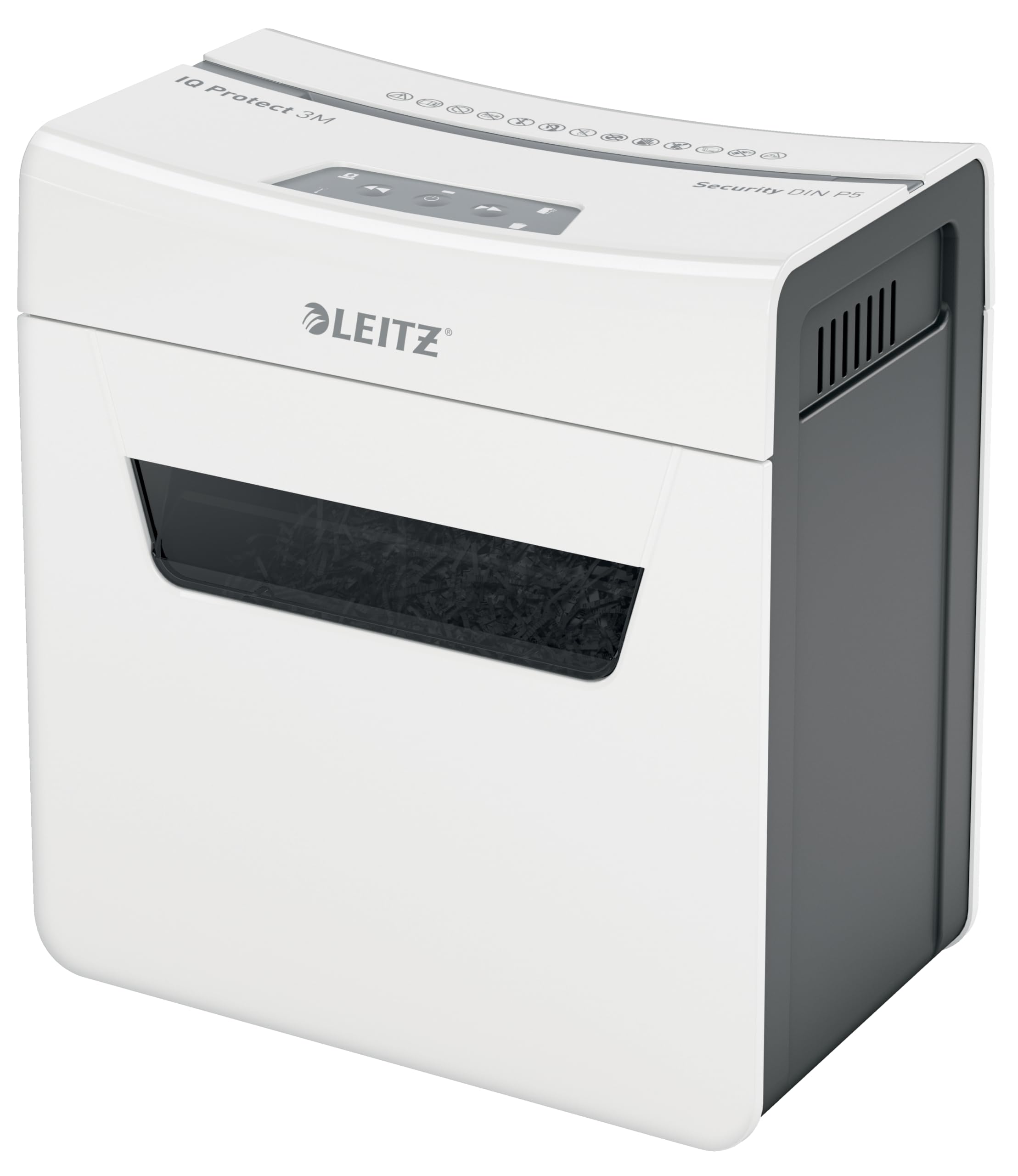 Leitz IQ Protect Premium 3M, Distruggidocumenti Manuale Personal, 3 Fogli, Taglio Micro, Sicurezza P-5, Capacità 10 litri, 80930000
