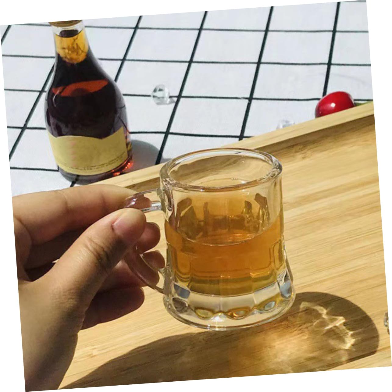 Cabilock 3 Juegos Copas De Vino Pequeñas Vasos De Con Tapas Martini Brandy Copas De Margarita Sin Tallo Tazas De Tirador Vasos De Whisky Copa Aislada Cóctel Bar Vidrio 4 Uds * 3
