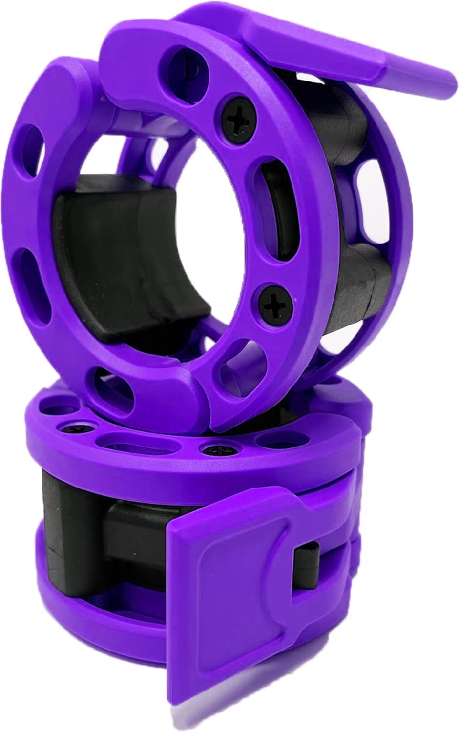 Clout Fitness Olympic Barbell Clamps Collars Quick Release Pair of Locking Weight Clips Fit 2 Inch Barbell (Purple) โ image 1