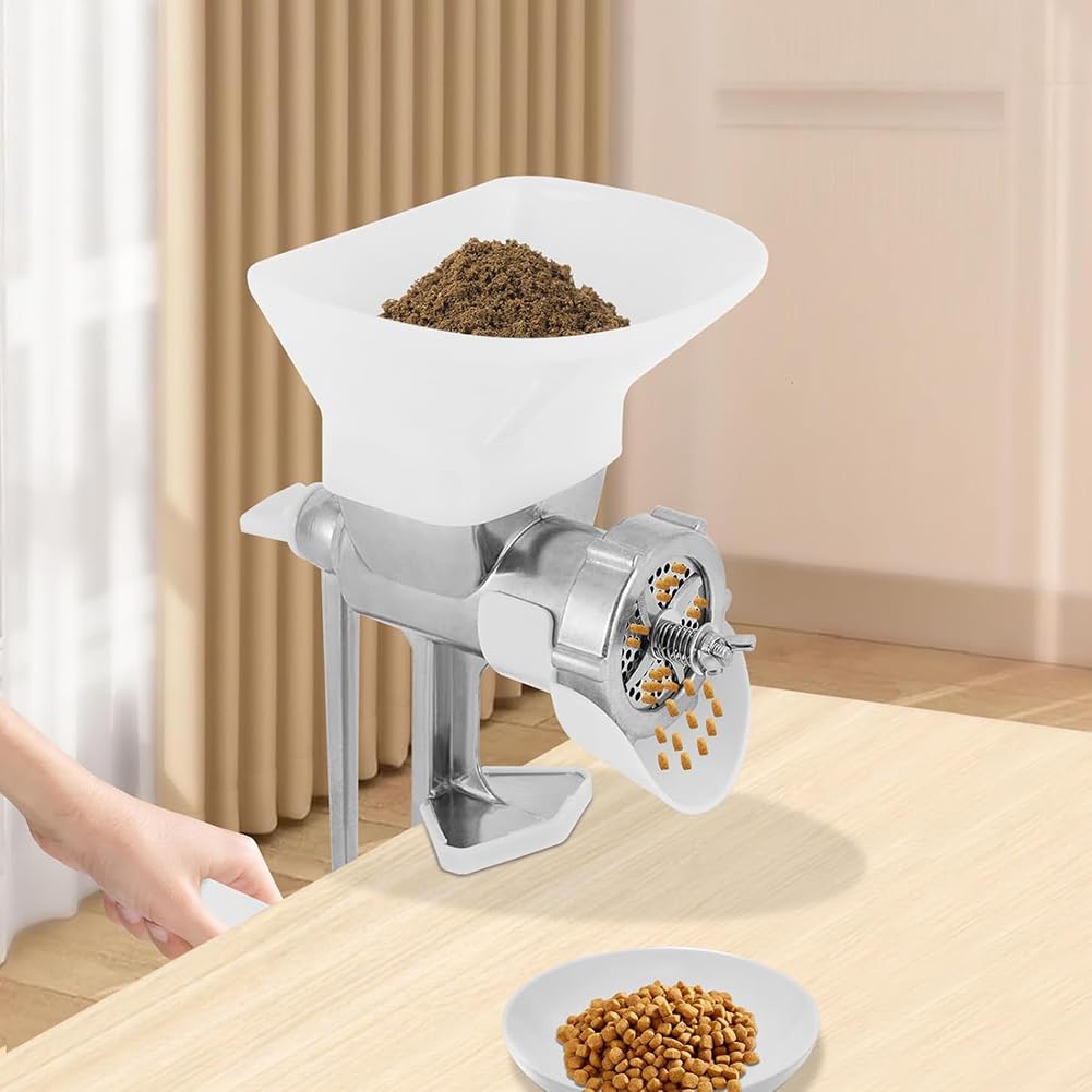 Granulador de cebo de pesca para pájaros, máquina de pellets de alimentación manual de 1,5 a 10 mm para mascotas, perros, gatos, animales, aves de corral y conejos, 576 toallitas en total