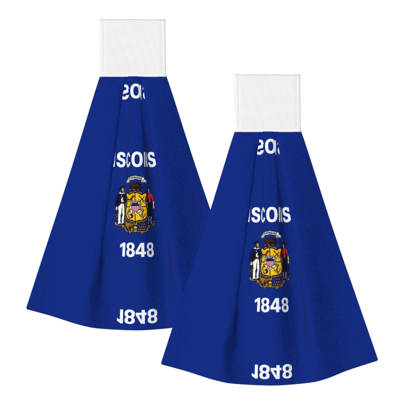 Wisconsin State Flag Highly Absorbent Dish Towels Soft Coral Fleece Wipe