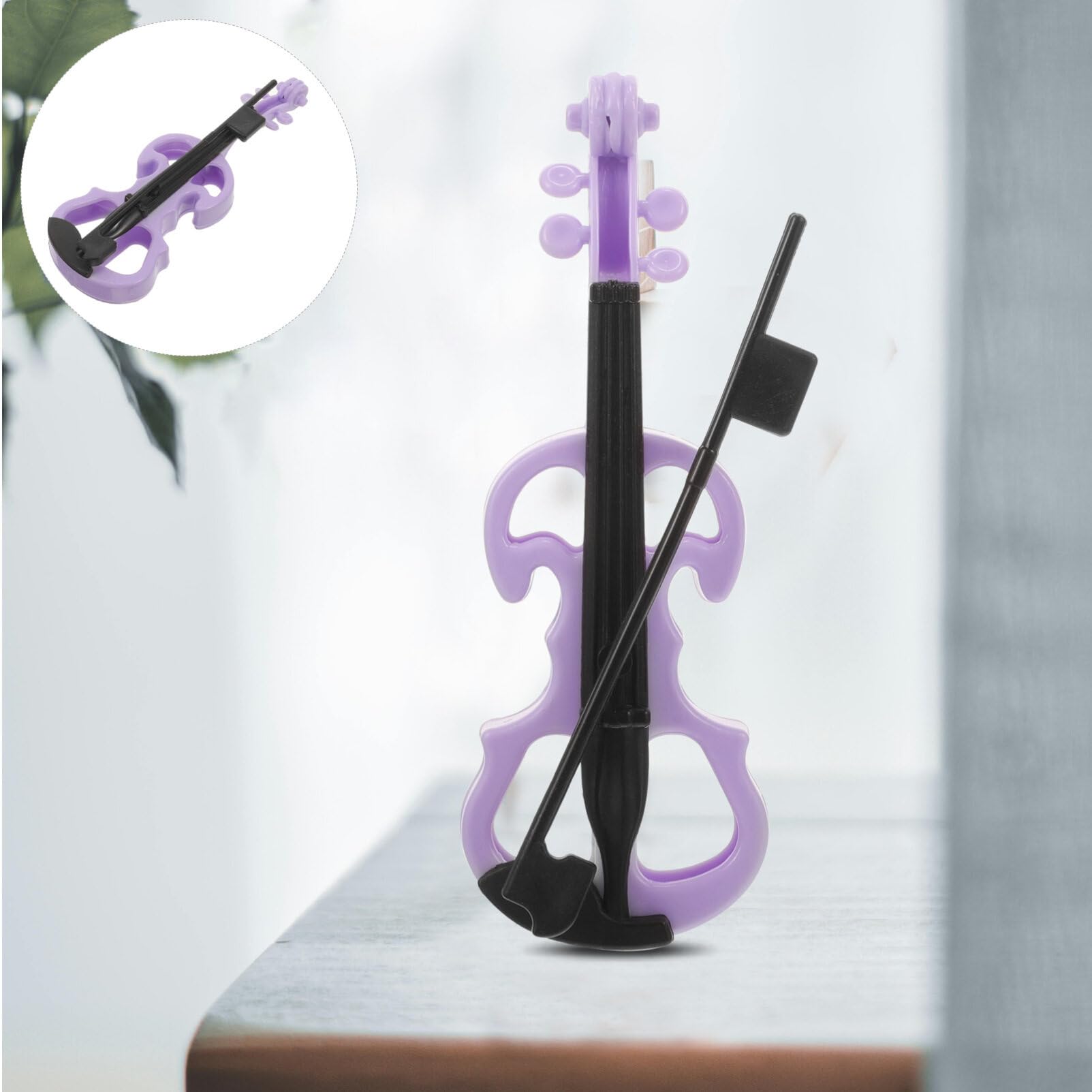 BESPORTBLE 10pcs Miniature Violin Mini Musical Instrument Model Simulation Dollhouse Violin Ornament for Mini House Table Holiday Tree Decoration Purple