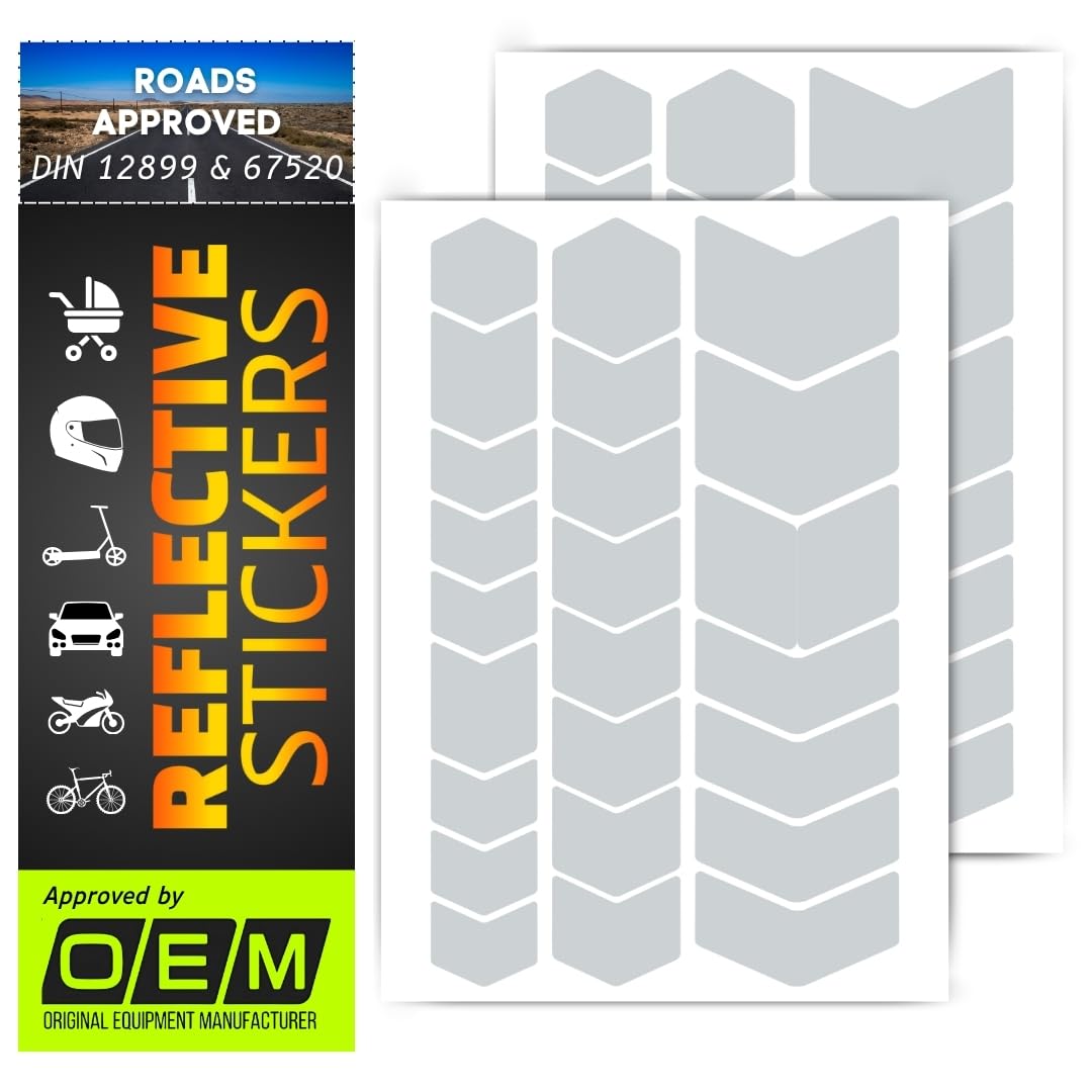 Nastro Riflettente Autoadesivo 50 Mm, Classe ECE 104 E DIN 67520, Orafol 5600, Impermeabile E UV Resistente Per Auto, Moto, Bici E Caschi