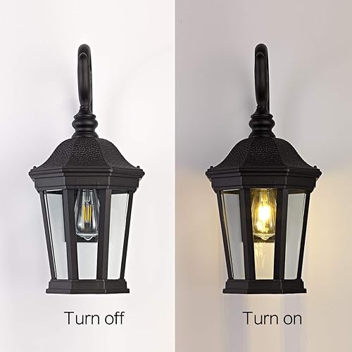 Miniatura 5 de Smeike Lámparas exteriores, luz de pared para exteriores, lámpara de porche grande para exteriores, montaje en pared en acabado negro mate con