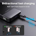 Banque d'électricité portative 10000mAh 35W Rapide ChargingPortable Charge avec PD 3.0 + QC 4.0 La technologie, 2 Type-C Entrée et sortie, 1 USB-A Sortie, batterie PackCompatible pour iPhone MacBook Galaxy iPad