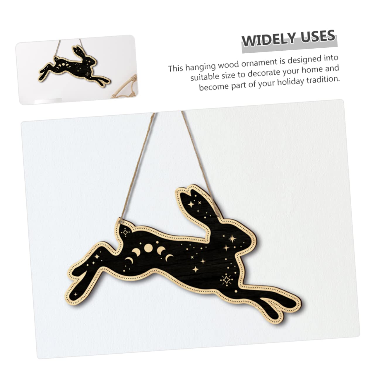 Amosfun 5pièces Décoration Murale Bois Suspendue Avec Motif De Lapin Accessoire Éclatant Pour Maison Pour Fêtes Et Décorations De Printemps
