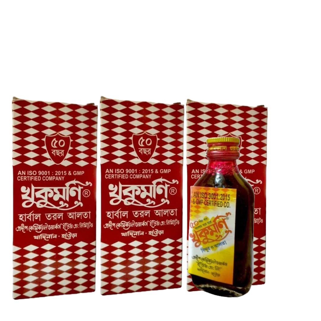 Khukumoni Alta 50ml (Pack of 3) | Traditional Bengali Alta for Puja, Dance & Rituals-image-38